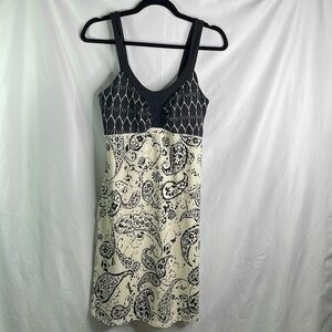 Black and Cream Paisley Tank Dress
